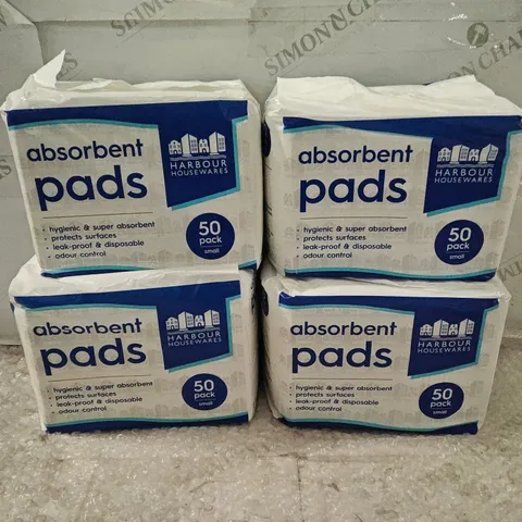 LOT OF 4 HARBOUR 50-PACKS OF ABSORBENT PADS
