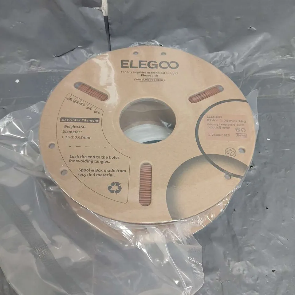 SEALED ELEGOO 3D PRINTER FILAMENT 1.75MM IN BROWN