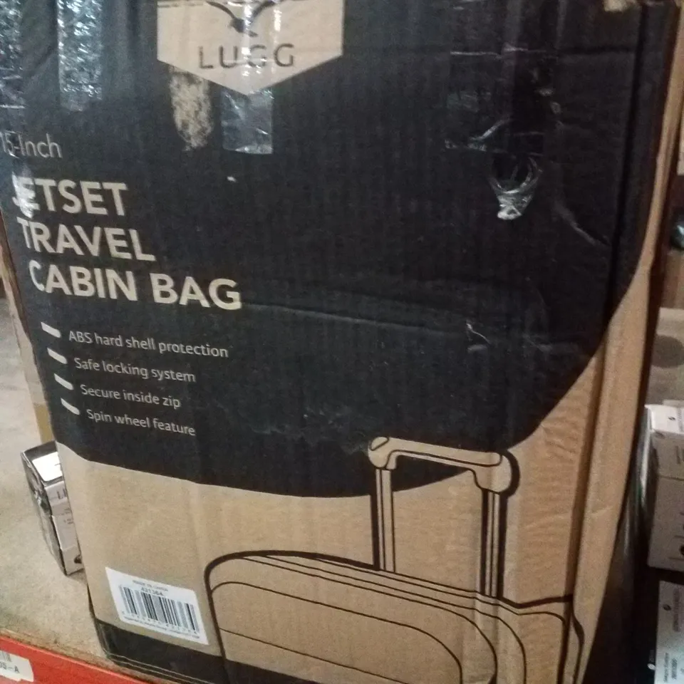 BOXED LUGG 15" JETSET TRAVEL CABIN BAG - CREAM WITH BROWN