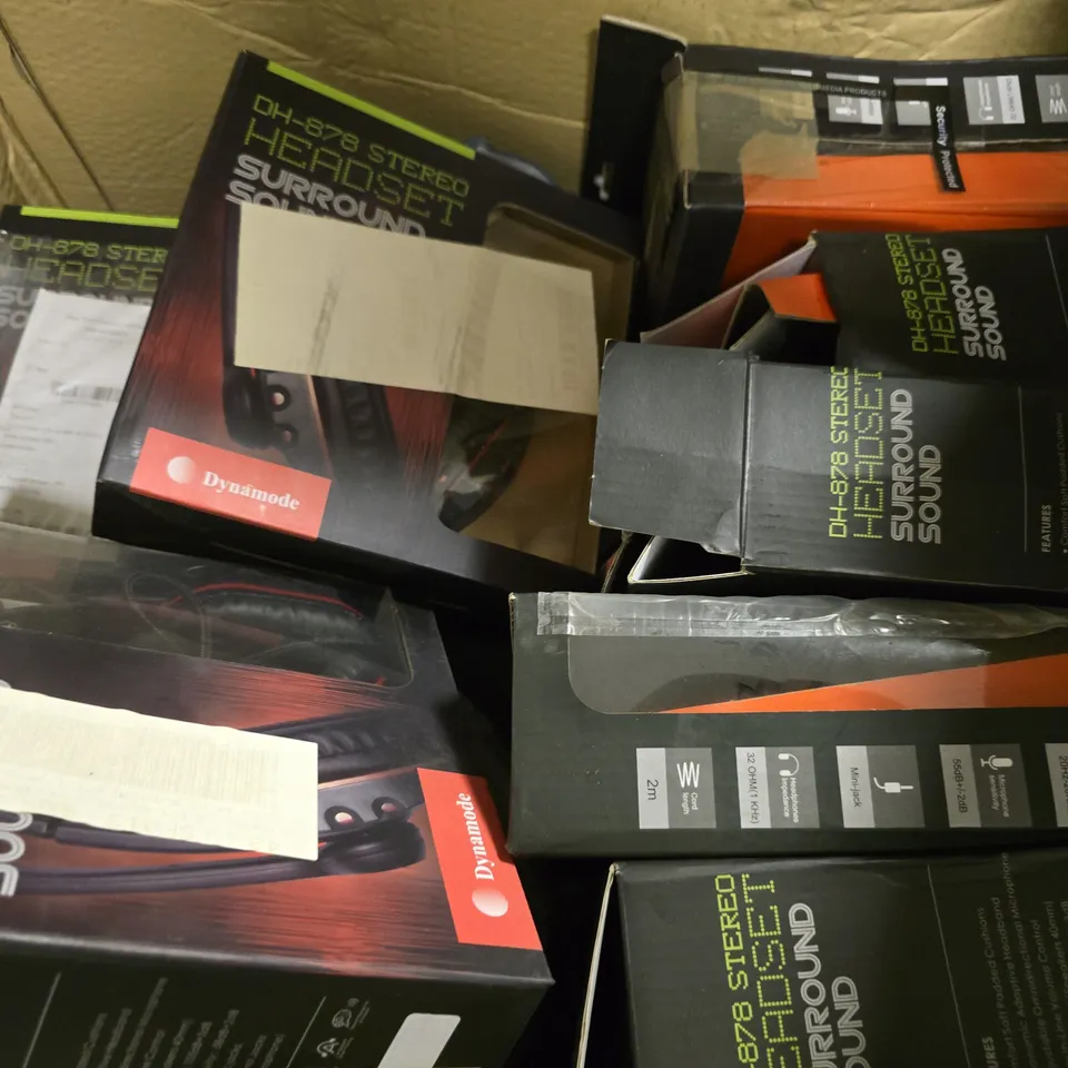BOX OF APPROXIMATELY 12 ASSORTED ITEM TO INCLUDE - DYNAMODE DH-878 HEADSET 
