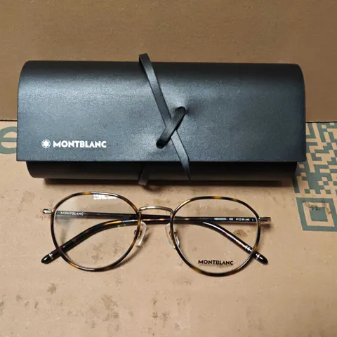 MONT BLONC BROWN FRAMED GLASSES WITH CARRY CASE - MB0342OA