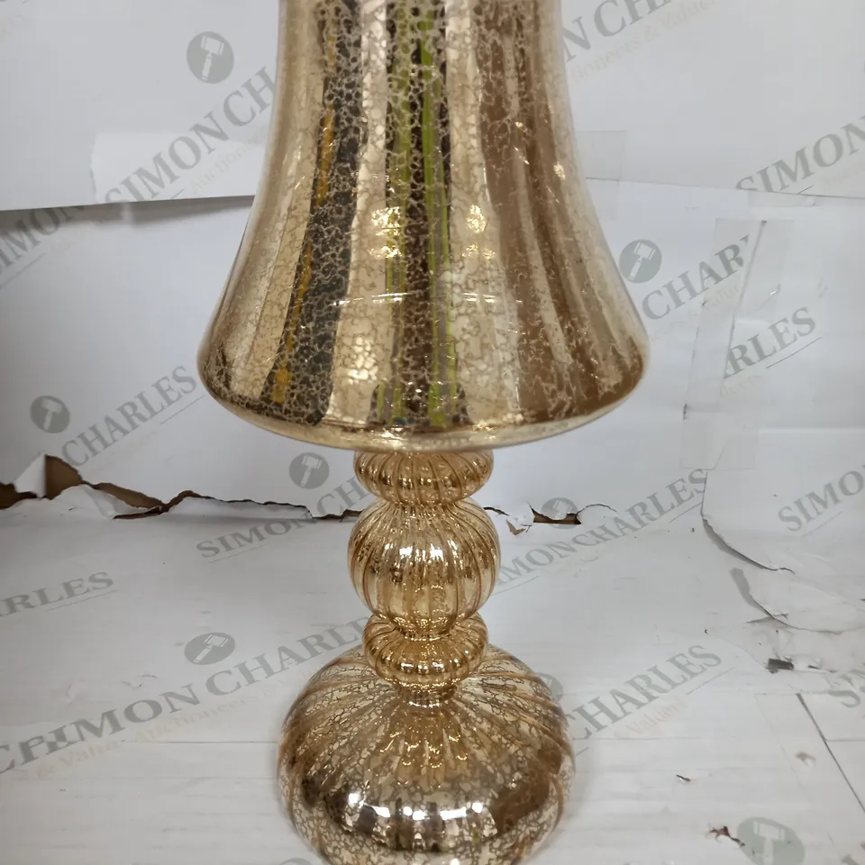 BOXED HOME REFLECTIONS PRE-LIT LED MERCURY GLASS LAMP IN GOLD