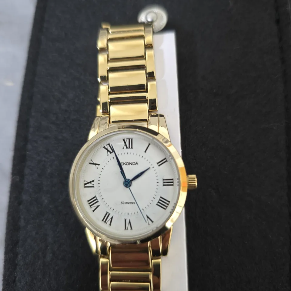 SEKONDA GOLD-TONE BRACELET WATCH WITH ROMAN NUMERALS