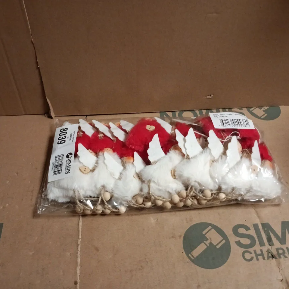 APPROXIMATELY 22 X GISELA GRAHAM RED/WHITE ANGEL CHRISTMAS HANGING DECORATIONS