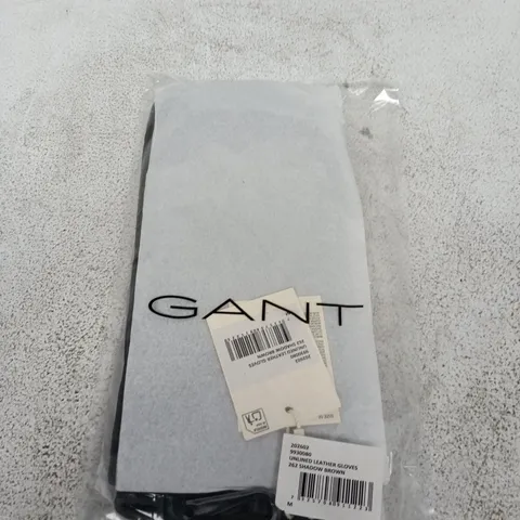 BAGGED GANT UNLINED LEATHER GLOVES - SIZE M