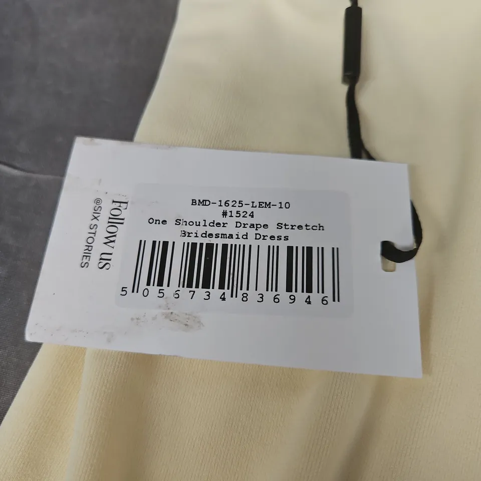 SIX STORIES IVORY ONE-SHOULDER DRAPE STRETCH BRIDESMAID DRESS – UK SIZE 10