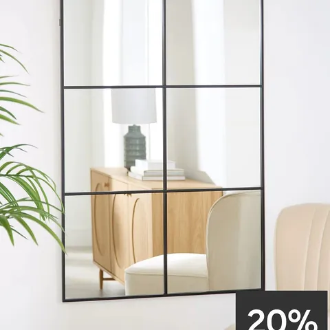 LARGE WINDOW PANE MIRROR
