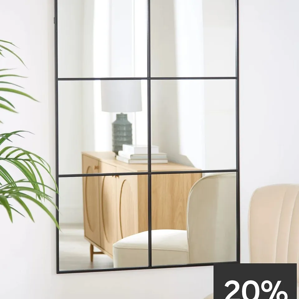 LARGE WINDOW PANE MIRROR