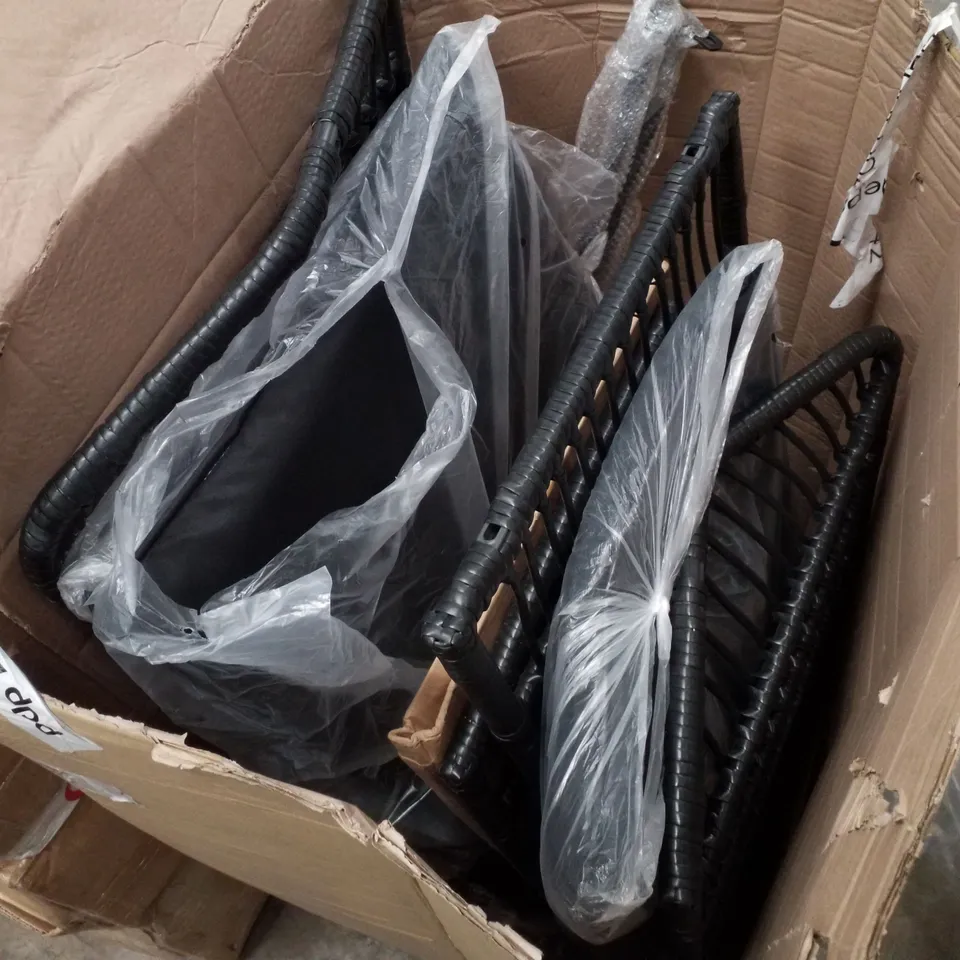 BOX CONTAINING GARDEN FURNITURE PARTS