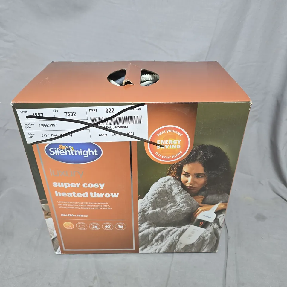 SILENTNIGHT LUXURY SUPER COSY HEATED THROW - 120 X 160CM