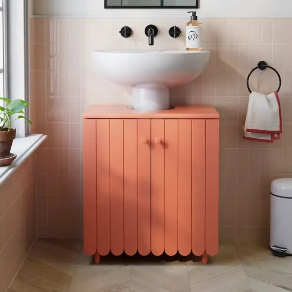 BOXED SCALLOP UNDER SINK UNIT - CLAY (1 BOX)
