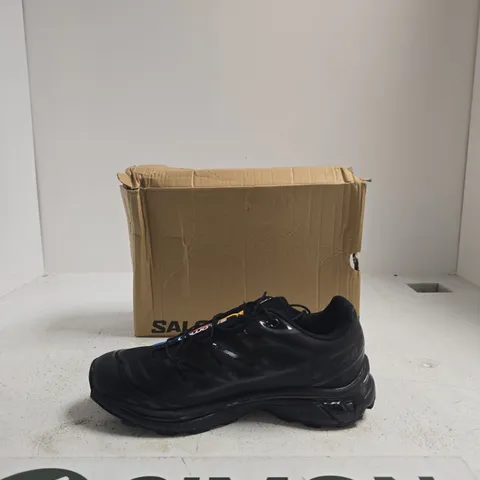 SALOMON BLACK TRAIL RUNNING SHOES – MEN'S, BOXED SIZE UK 6