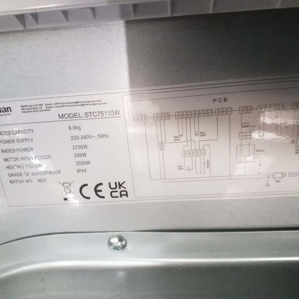 SWAN STC75110W 8KG LOAD CONDENSER TUMBLE DRYER