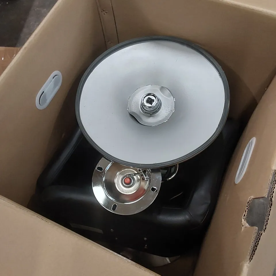 BOXED SET OF 2 BLACK LEATHER BARSTOOLS