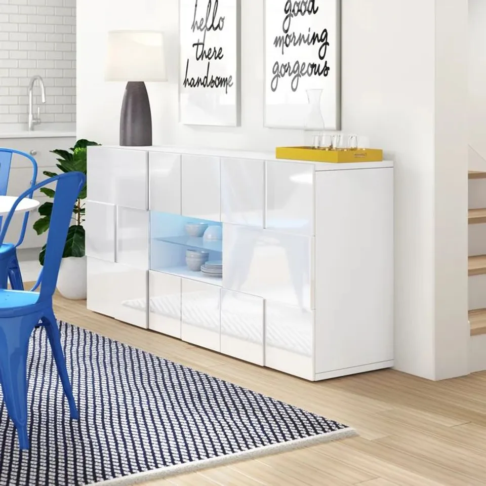 BOXED BAILEE 181CM WIDE SIDEBOARD WHITE