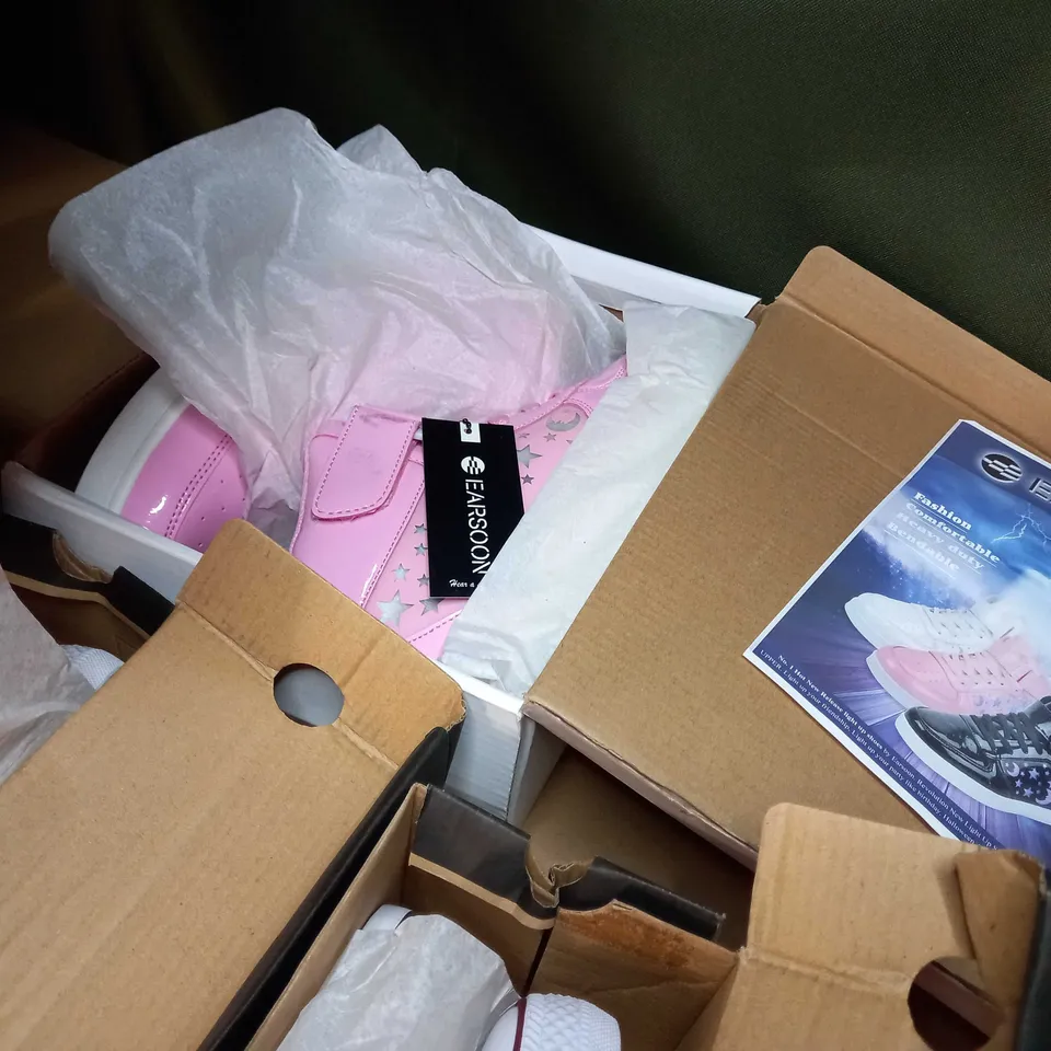 BOX OF APPROX 6 ASSORTED TRAINERS VARYING IN SIZE/COLOUR/STYLE