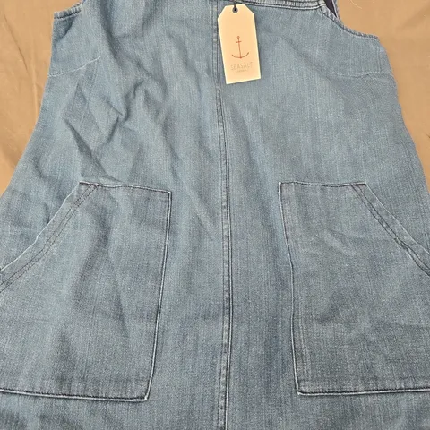 SEASALT CORNWALL CALICAN DRESS IN BLUE SIZE UK 14