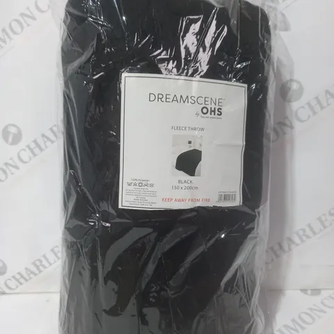 DREAMSCENE BY OHS FLEECE THROW IN BLACK