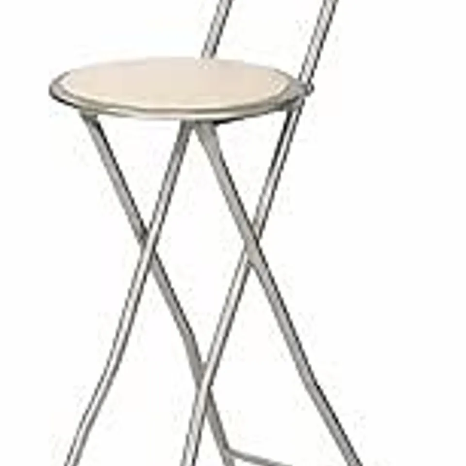 BOXED 4349 WHITE PADDED FOLDING HIGH CHAIR BREAKFAST KITCHEN BAR STOOL SEAT