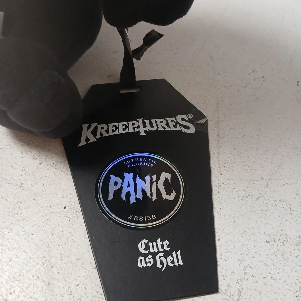 KREEPTURES PANIC PLUSH TOY BLACK AUTHENTIC PLUSHIE