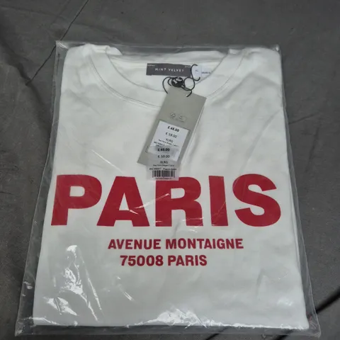 MINT VELVET RED PARIS SLOGAN T-SHIRT - XL