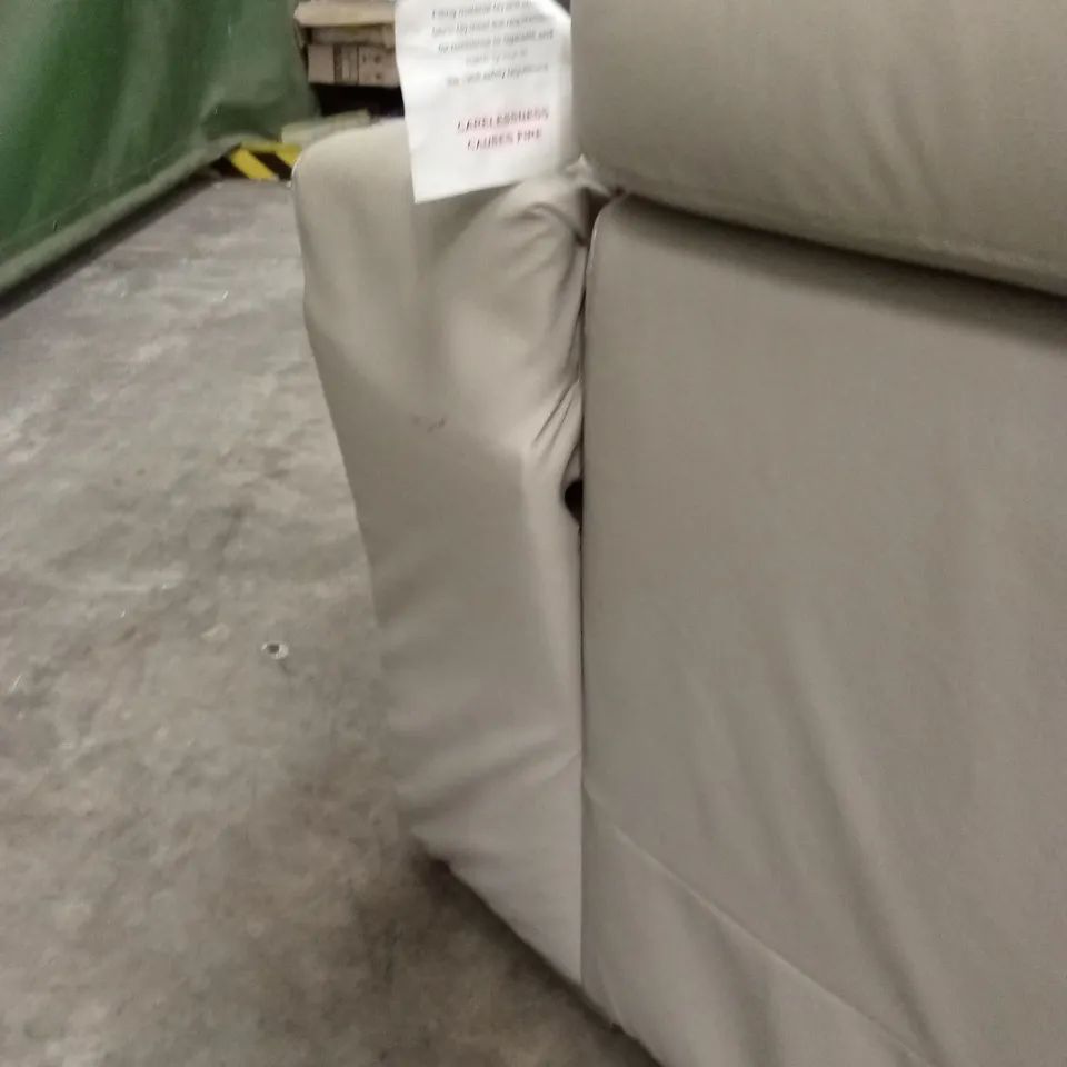 BRADY 100% PREMIUM LEATHER 3 SEATER SOFA - PEBBLE GREY RRP £1149