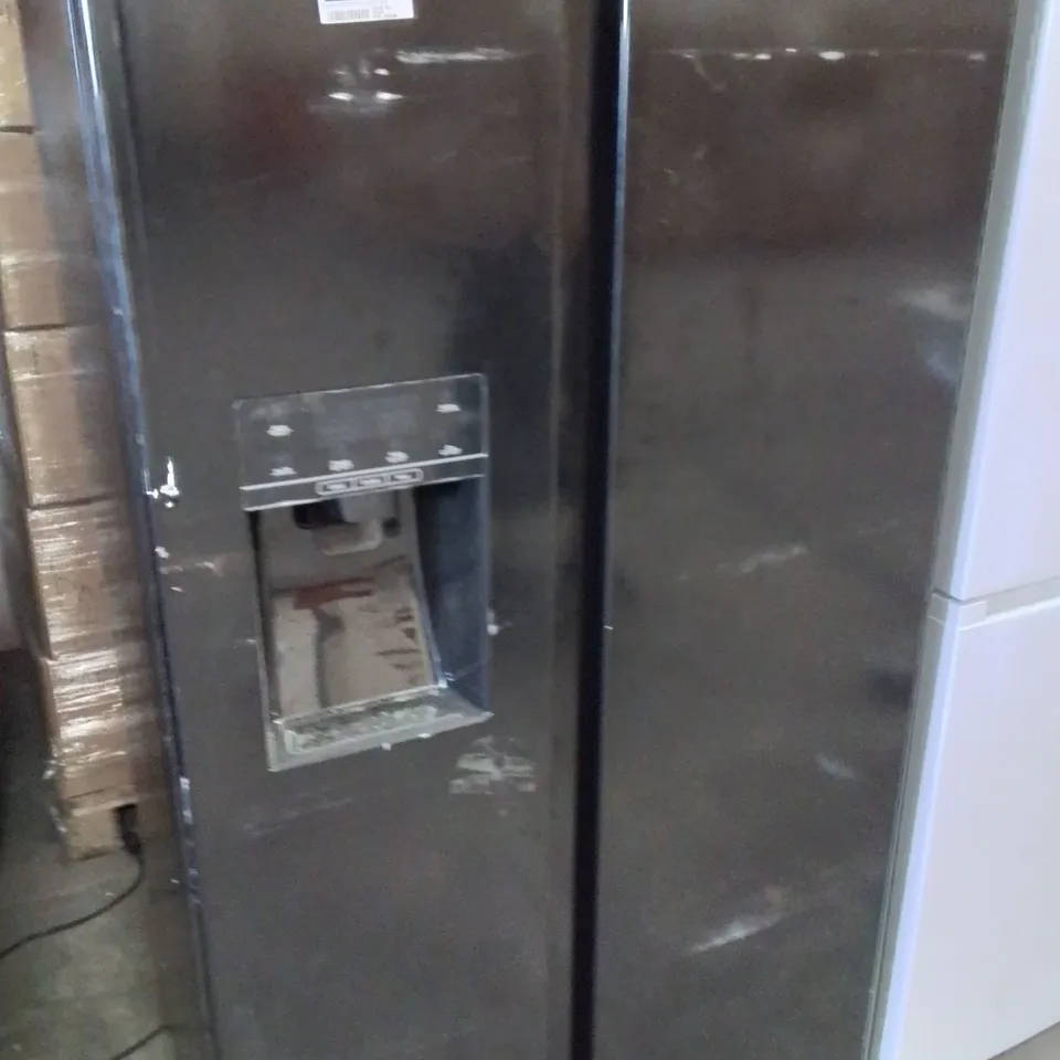 FRIDGEMASTER MS91500IEB 90CM WIDE SIDE BY SIDE, WATER AND ICE, AMERICAN FRIDGE FREEZER - BLACK