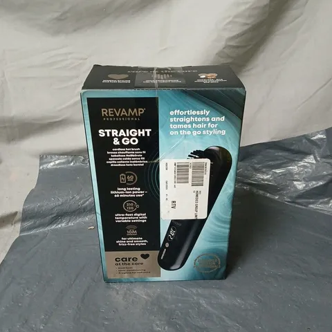 REVAMP STRAIGHT AND GO CORDLESS HOT BRUSH BOXED