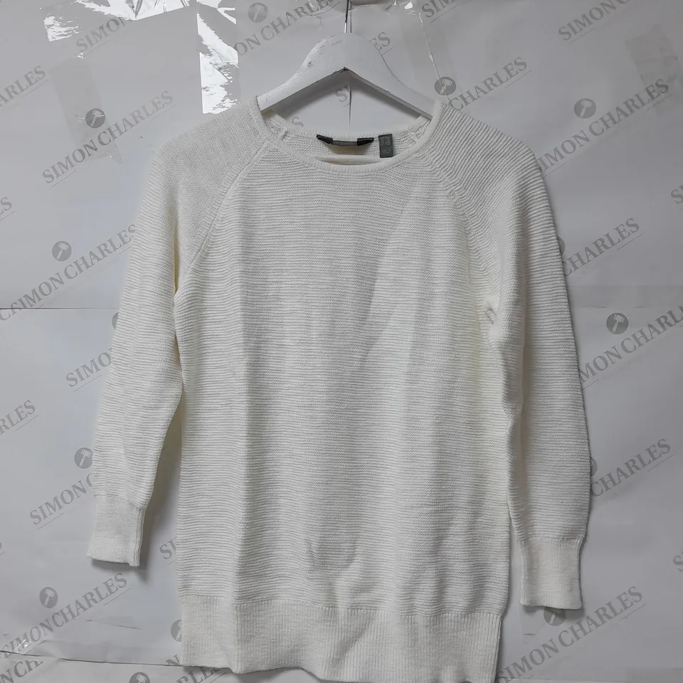 RUTH LANGSFORD LADIES JUMPER WITH BACK BUTTON DETAIL WHITE SIZE XS