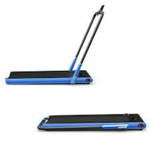 BOXED COSTWAY 2 IN 1 BLUE FOLDING UNDER DESK TREADMILL WITH DUAL LED DISPLAY