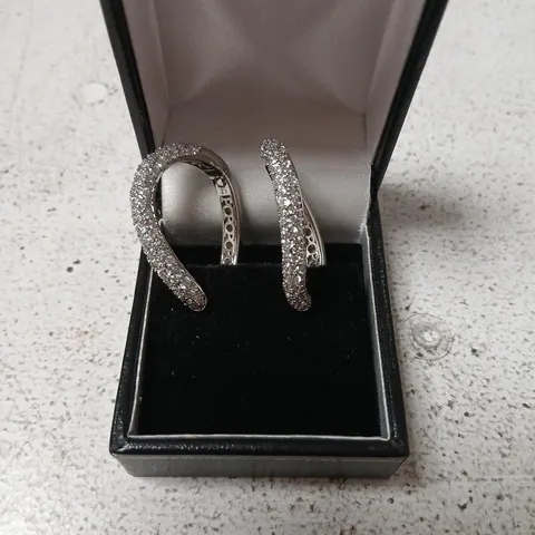 PAUL COSTELLO FOR DIAMONIQUE WAVE CHAIN LINK EARRINGS 