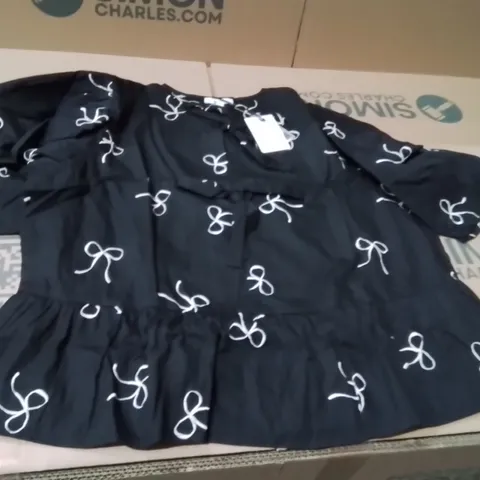BOXED BRAND NEW APPROXIMATELY 11 SIMPLY BE BOW FRONT BLOUSE BLACK SIZE 16