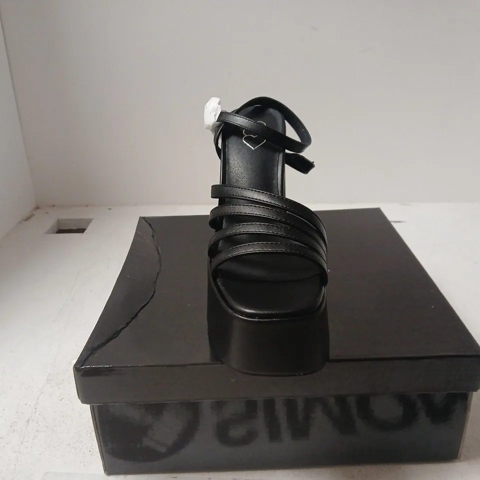 BLACK STRAPPY PLATFORM SANDALS – WOMEN'S SHOES UK 6