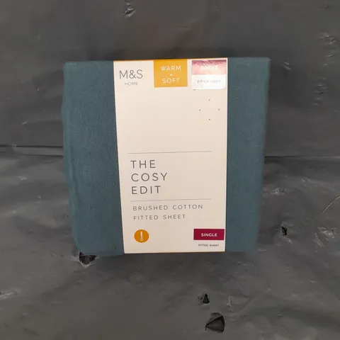 M&S HOME COSY EDIT BRUSHED COTTON FITTED SHEET - SINGLE 