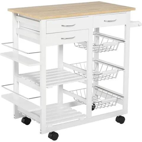 HOEY 92CM WIDE ROLLING KITCHEN ISLAND