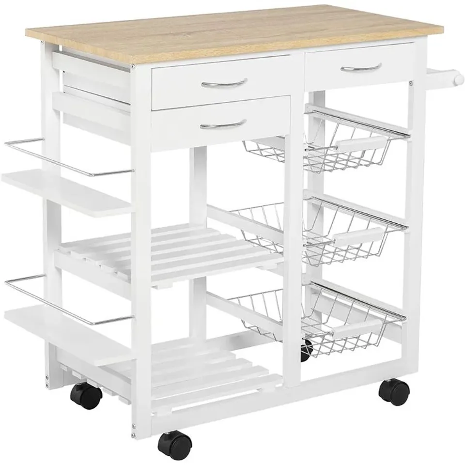 HOEY 92CM WIDE ROLLING KITCHEN ISLAND