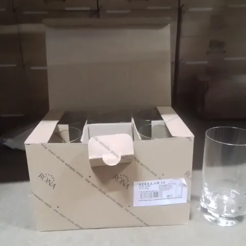 BOXED RONA GLASSES APPROXIMATELY 6
