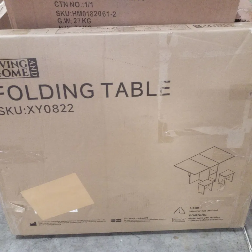 BOXED LIVING AND HOME FOLDING TABLE - BLACK