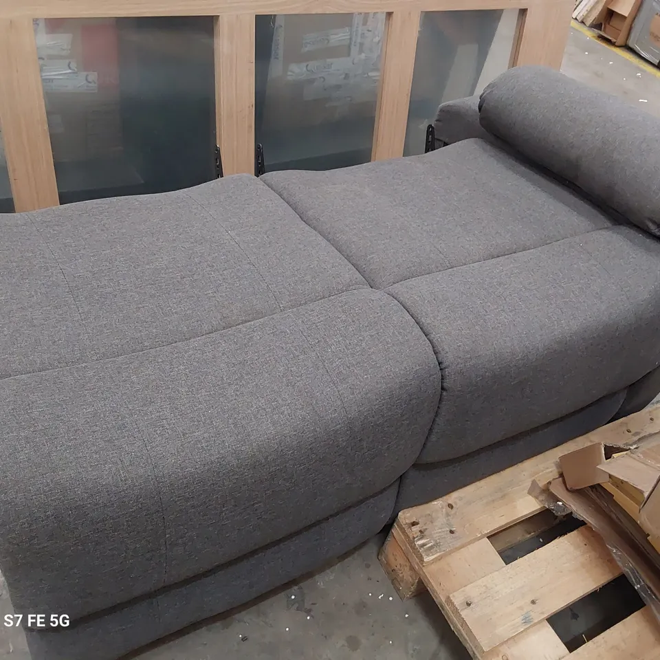 MANUAL RECLINING TWO SEATER SOFA BASE SECTION GREY FABRIC 