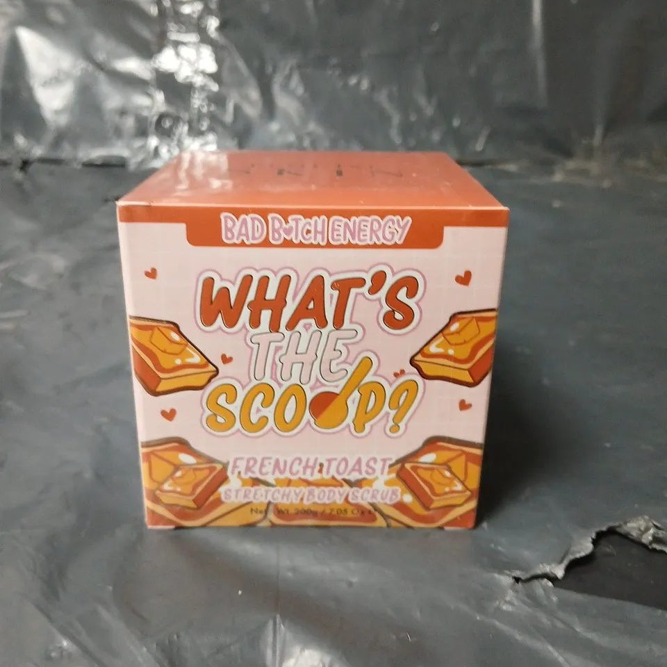 SEALED PLOUISE WHAT'S THE SCOOP? FRENCH TOAST STRETCHY BODY SCRUB - 200G
