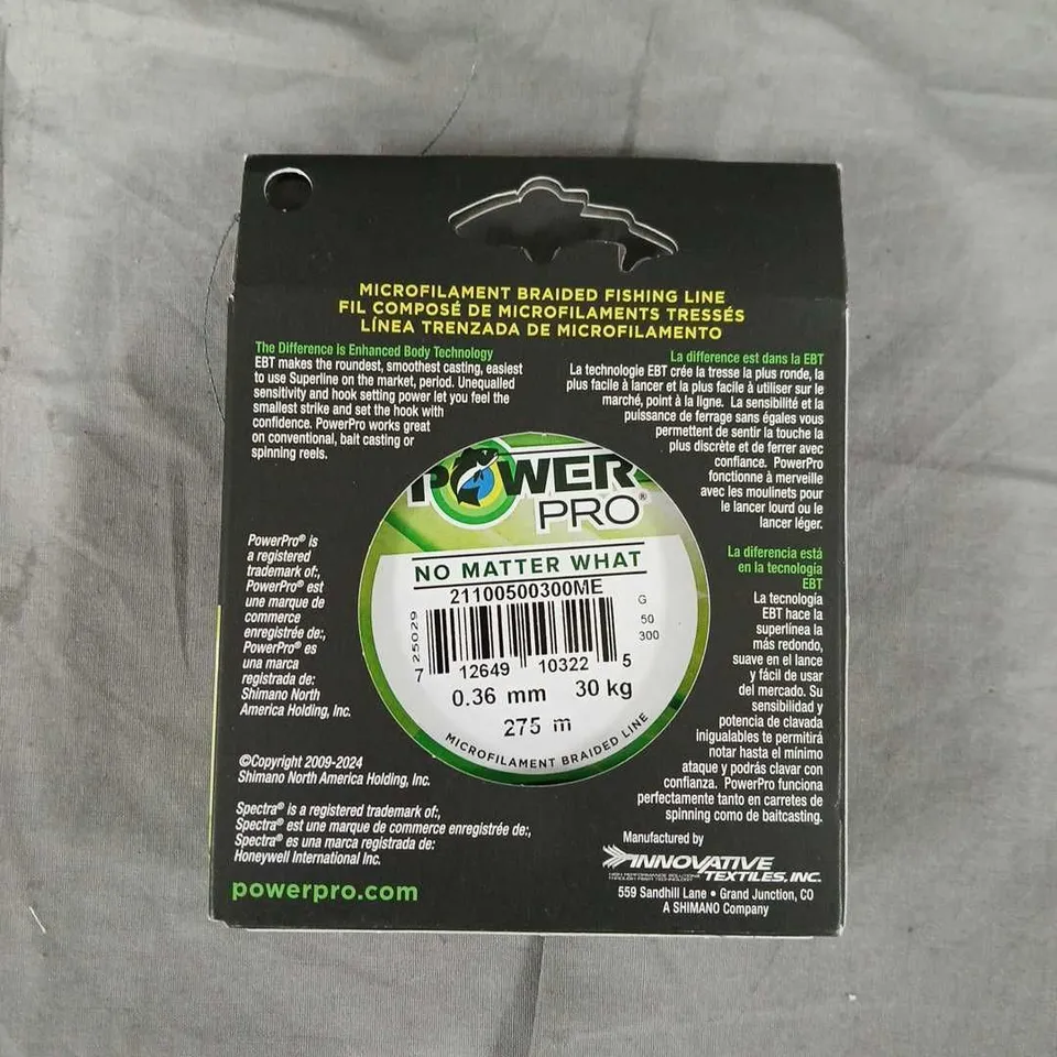 POWERPRO MOSS GREEN BRAIDED FISHING LINE 0.36 MM, 275 M, 30 KG