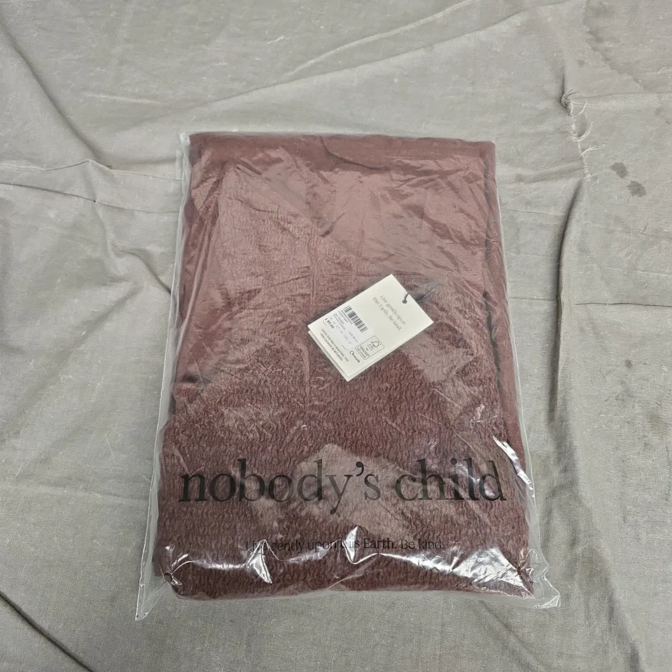 NOBODY'S CHILD ONE-SHOULDER MONTANA JUMPSUIT – BROWN, UK 16 EU 44 US 12