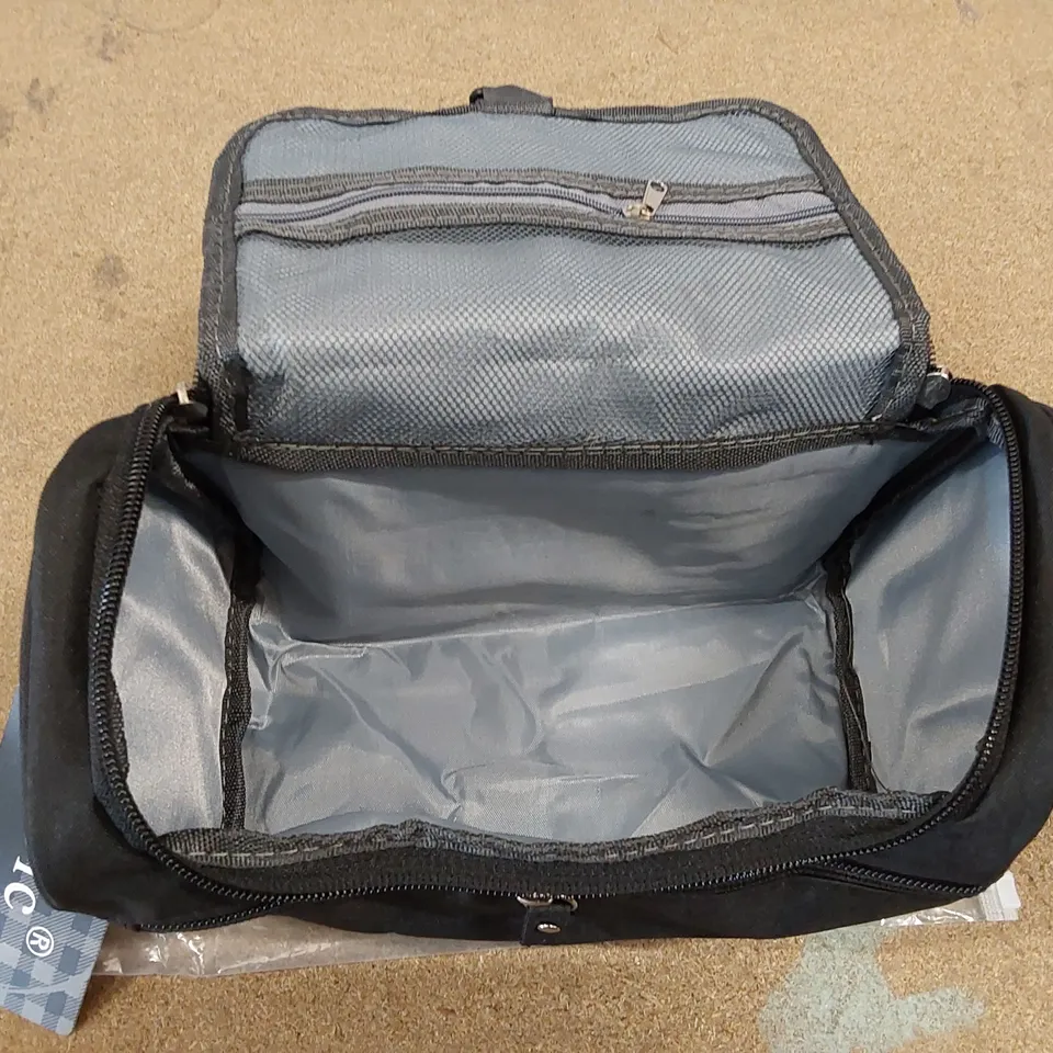 BOX OF ASSORTED BRAND NEW BAGS AND ACCESSORIES TO INCLUDE; 19X BOIC BLACK TRAVEL BAGS, 1X SPTA BLACK TOOL BAG, 1X KHAKI OUTDOORS BAG 