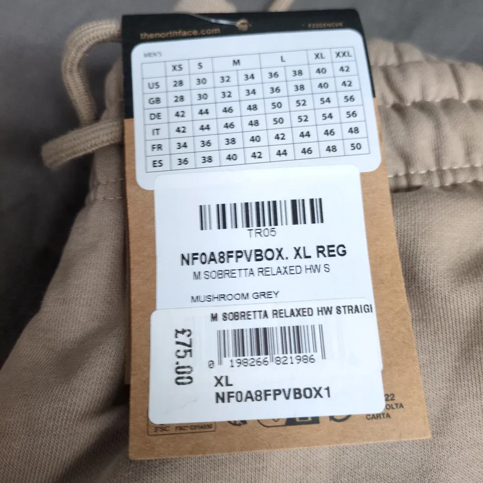 THE NORTH FACE MUSHROOM GREY WIDE LEG PANTS– XL 