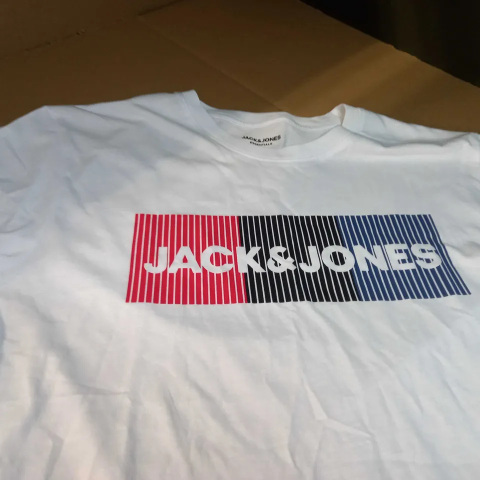 JACK & JONES WHITE/LOGO TEE - XL