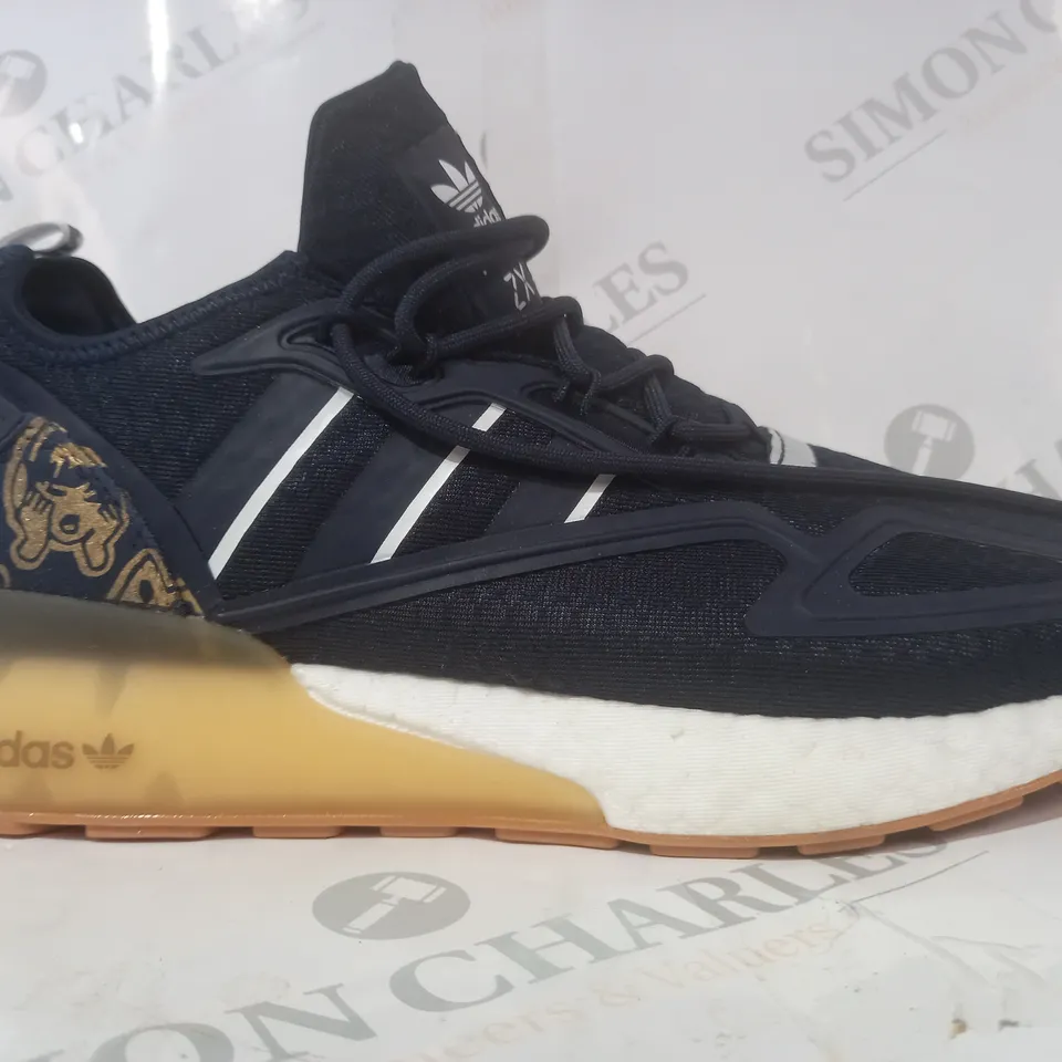 BOXED PAIR OF ADIDAS ZX 2K BOOST SHOES IN NAVY UK SIZE 9.5