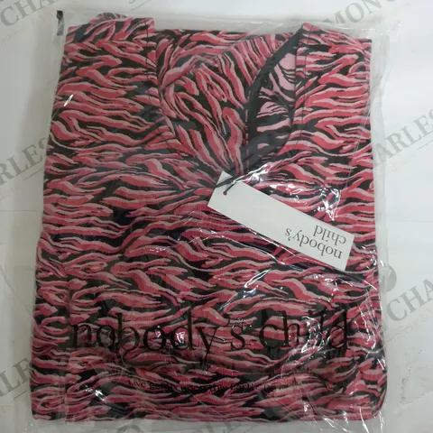 NOBODYS CHILD DAVINA TIGER JACQUARD MINI DRESS IN RED - UK 10