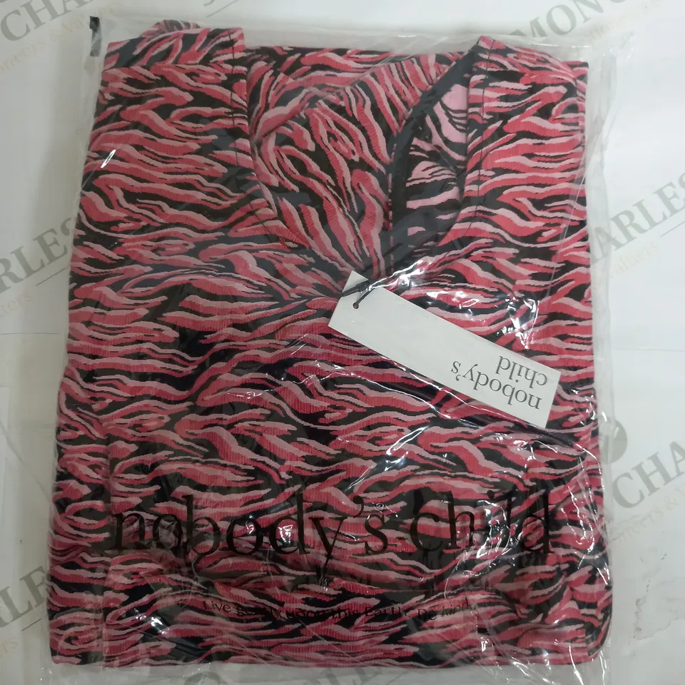 NOBODYS CHILD DAVINA TIGER JACQUARD MINI DRESS IN RED - UK 10