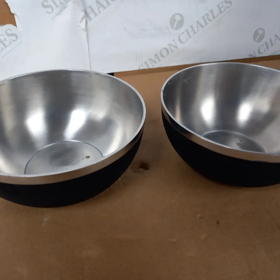 AMARA METAL/BLACK TWIN BOWL SET 