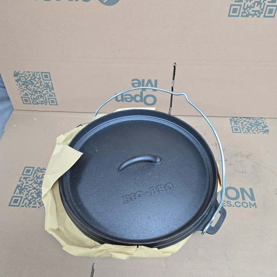BIG-BBQ CAST IRON GRILL PAN WITH LID